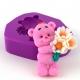 Bear with daisies 29 g silicone mold 2D
