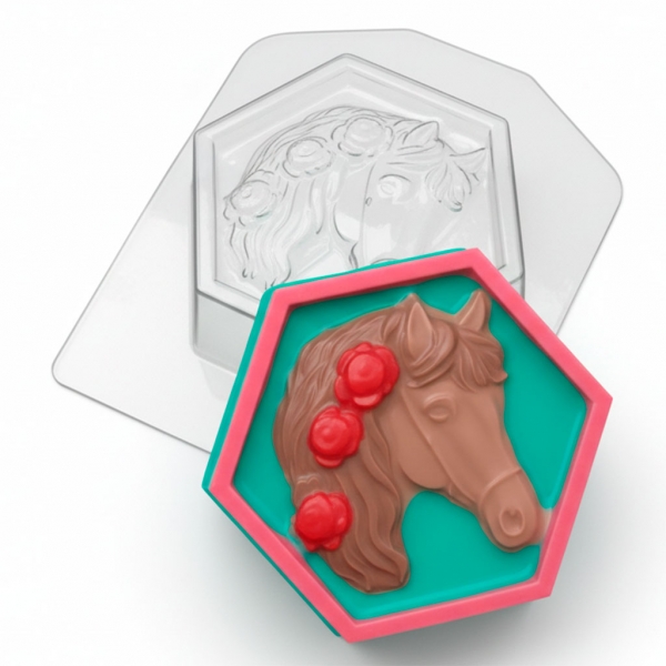 Horse in roses 128 g plastic mold
