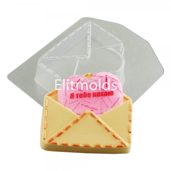 Envelope with heart 123 g plastic mold