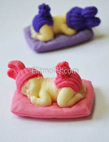 Baby on the pillow 3D silicone mold