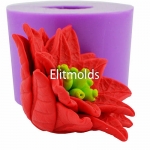 Пуансетия раскрытая 3D силиконовая форма