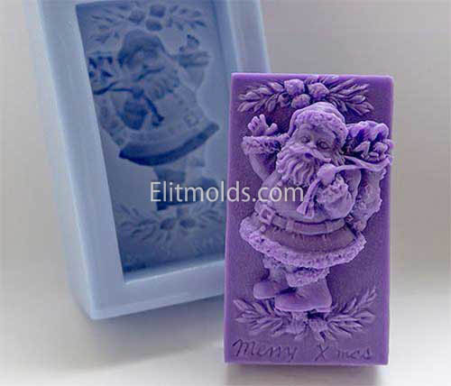 Santa with bag silicone mold