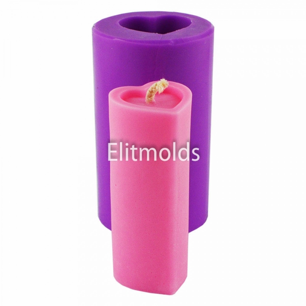 Candle tube heart 3d silicone mold