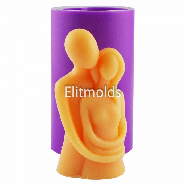 Candle in love pair 01 3d silicone mold