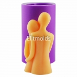 Candle in love pair 01 3d silicone mold