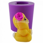 Bunny with flower 3D silicone mold