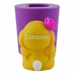 Bunny with flower 3D silicone mold